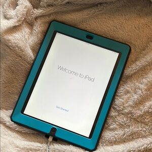 Apple iPad with Blue Case